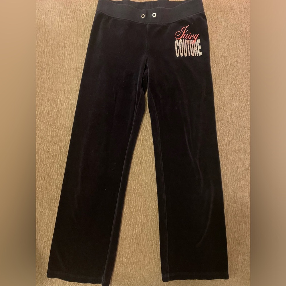 Black velour pants